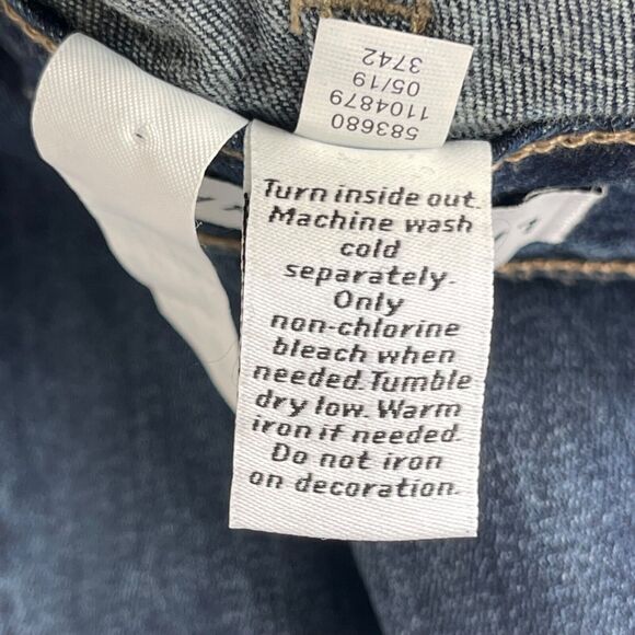 Lane Bryant Jeans 18 Dark Wash Distressed Leopard Patch Skinny - Picture 9 of 9